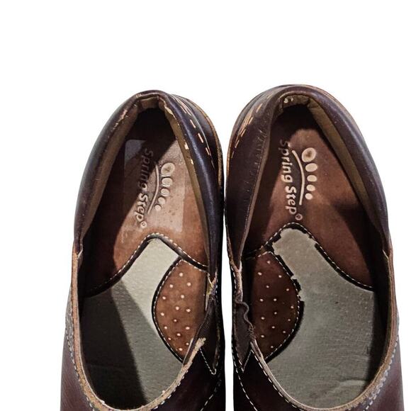 Spring Step Winsome Leather Clogs Brown Size 8 - Picture 5 of 6
